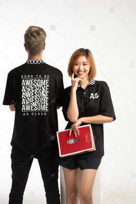 Áo lớp caro màu đen A5