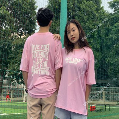 Mẫu áo lớp phản quang cổ tròn màu hồng đào