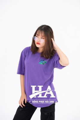 Mẫu áo lớp Hologram màu tím Violet A3K78