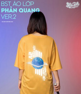 Mẫu áo lớp phản quang in decal màu vàng cúc