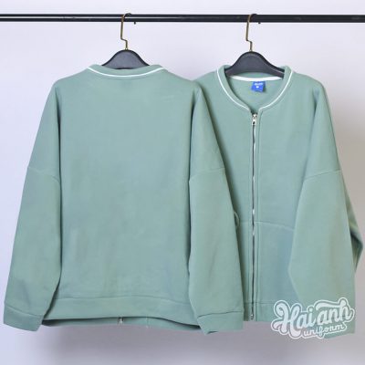 Áo khoác nỉ bomber màu xanh mint trẻ trung, năng động