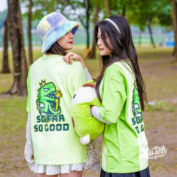 Mẫu áo lớp Colormix màu chuối non + cốm
