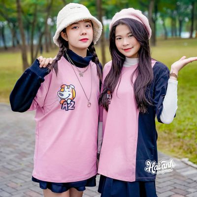 Mẫu áo lớp Colormix màu ruốc + đen A2