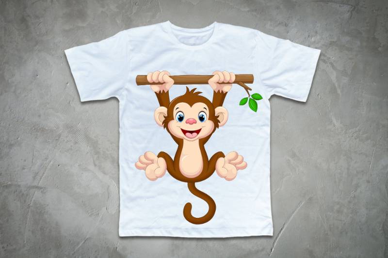 Mẫu áo lớp hình con khỉ leo cây xinh xắn