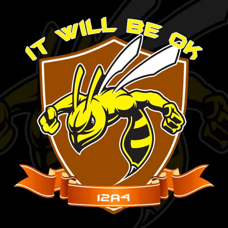 Mẫu logo lớp 12a4 hình chú ong chăm chỉ hoạt bát 