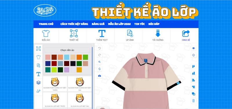 tự thiết kế logo lớp 7 trên website thietkeaolop.vn