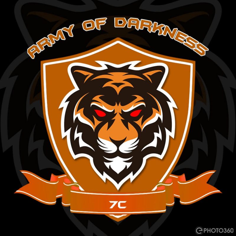 mẫu logo lớp 7c hình con hổ màu cam mạnh mẽ 