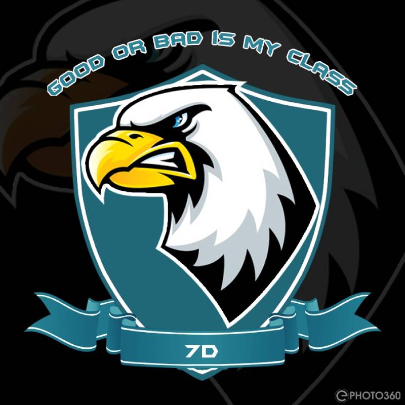 Mẫu logo lớp 7D chú chim đại bàng ấn tượng