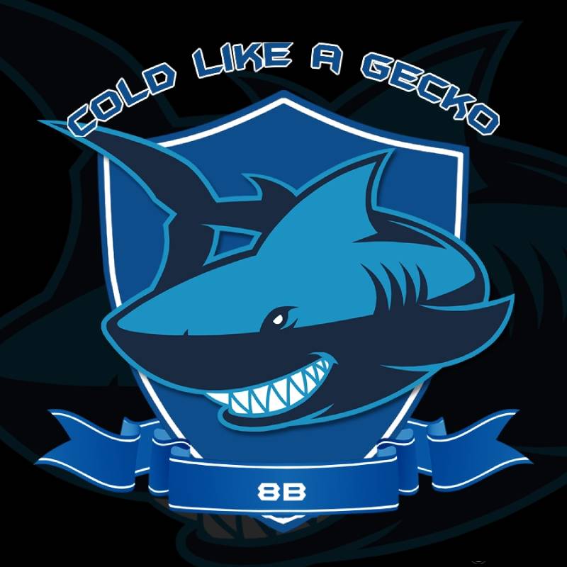 Mẫu logo lớp 8 hình chú cá mập dành cho các bạn học sinh thích mạnh mẽ