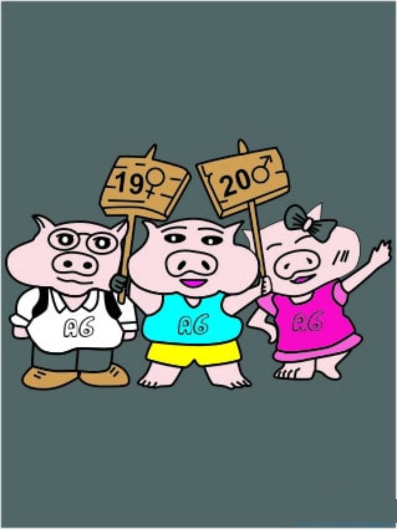 Mẫu logo hình ba chú lợn con xinh xắn cho lớp mình 