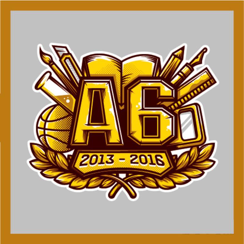 Mẫu logo lớp A6 học tập màu vàng cá tính