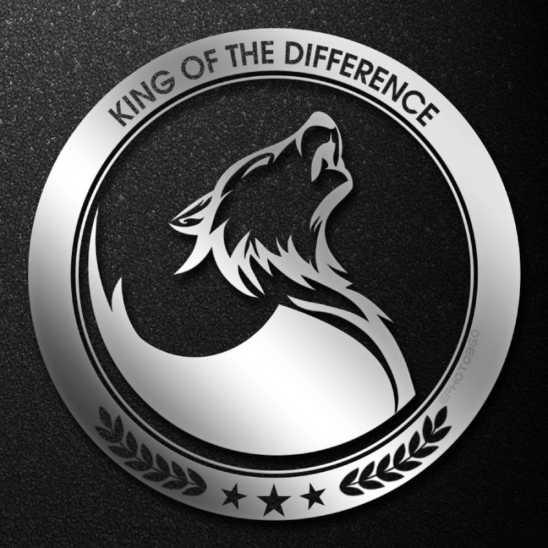 Mẫu logo lớp đen trắng phá cách hình chú sói săn