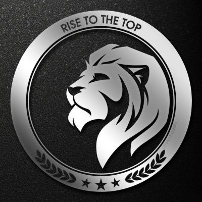 Mẫu logo màu đen trắng hình chú sư tử