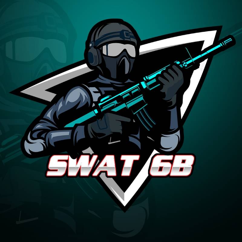 Mẫu avatar lớp 6b phong cách Swat màu xanh nổi bật