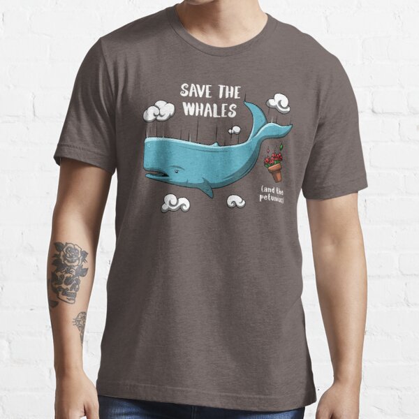 Áo lớp cá voi màu nâu xám dáng oversize " Save the whales"