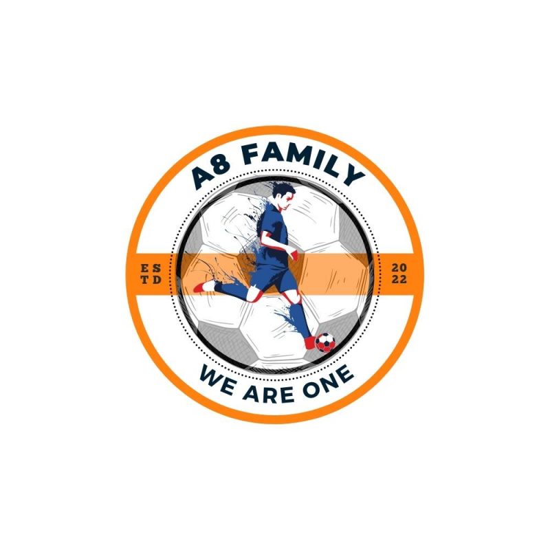 Mẫu logo lớp a8 phong cách bóng đá ESTD
