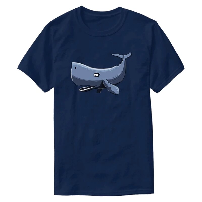 Áo phông oversize hình cá voi màu xanh đậm xì teen