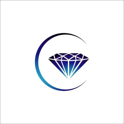 Mẫu logo áo lớp hình kim cương chữ C màu xanh tím