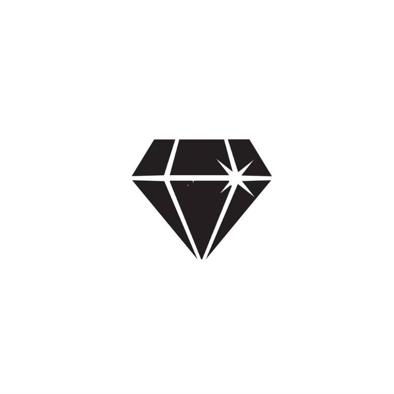 Mẫu logo hình kim cương đen trắng huyền bí lấp lánh