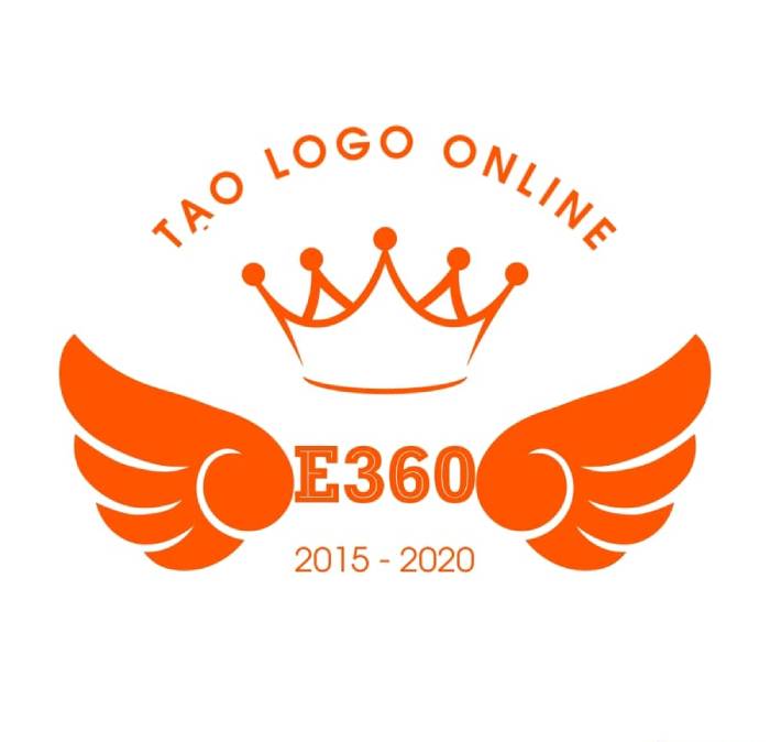 Mẫu logo hình vương miện đẹp màu cam trung tính