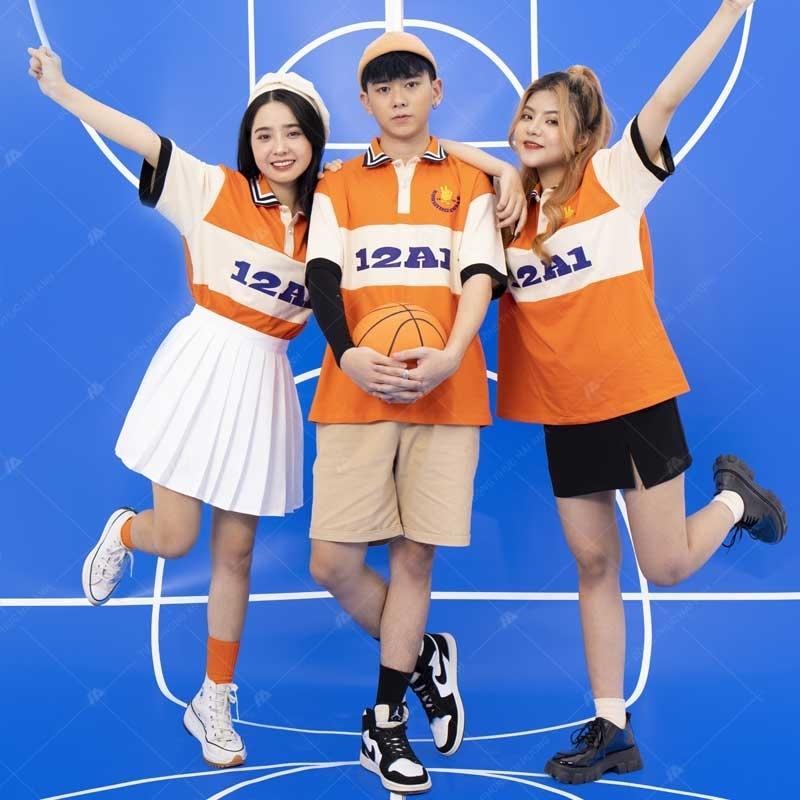 Đồng phục áo nhóm đẹp Gene bóng rổ màu cam
