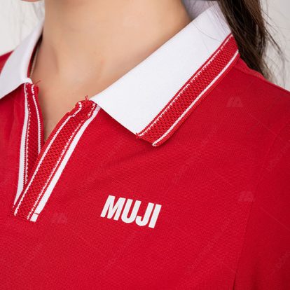 Cận chất vải áo đồng phục công ty Muji