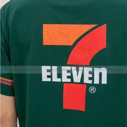 Logo mặt sau áo thun đồng phục cổ tròn 7 Eleven