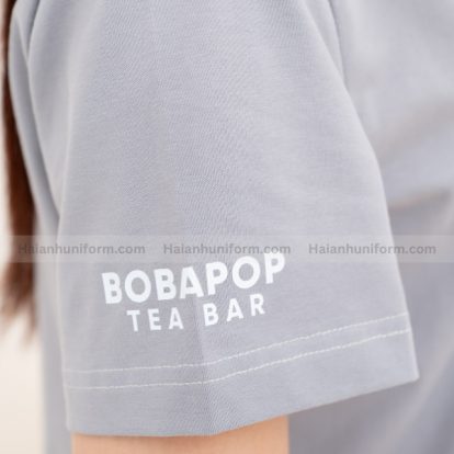 Logo tay áo phông cổ tròn doanh nghiệp Bobabop