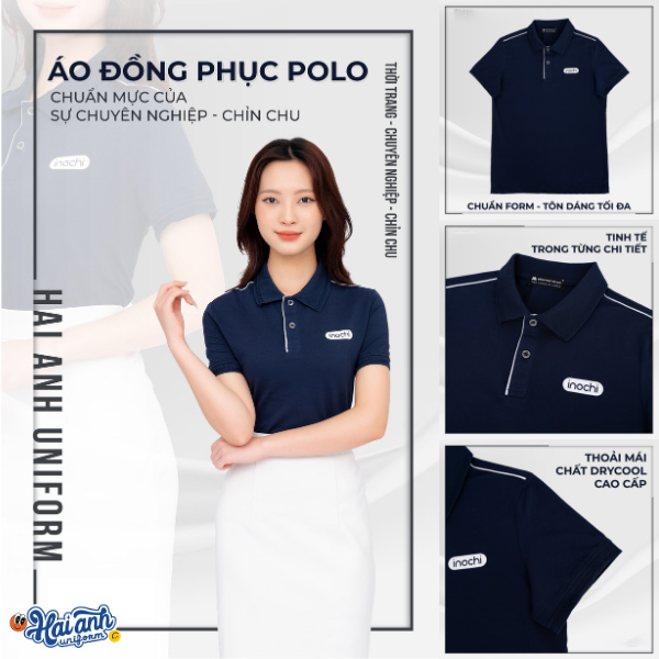 Áo đồng phục polo với chất liệu vải Drycool, luôn giữ form dáng hoàn hảo