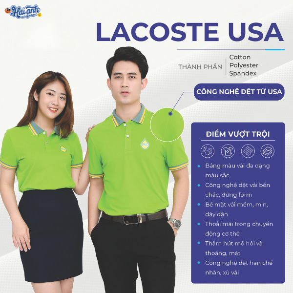 Đặc tính vải Lacoste USA