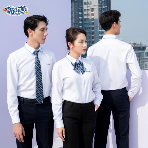 Mẫu áo sơ mi đồng phục ngân hàng dài tay vải Cellu Ultimate