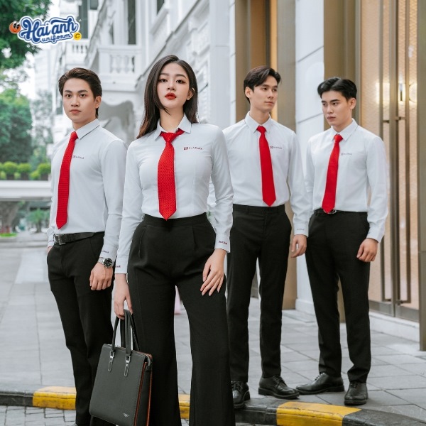 Hải Anh Uniform gợi ý mẫu sơ mi đồng phục Agribank cải tiến với form dáng ôm nhẹ, mềm mại