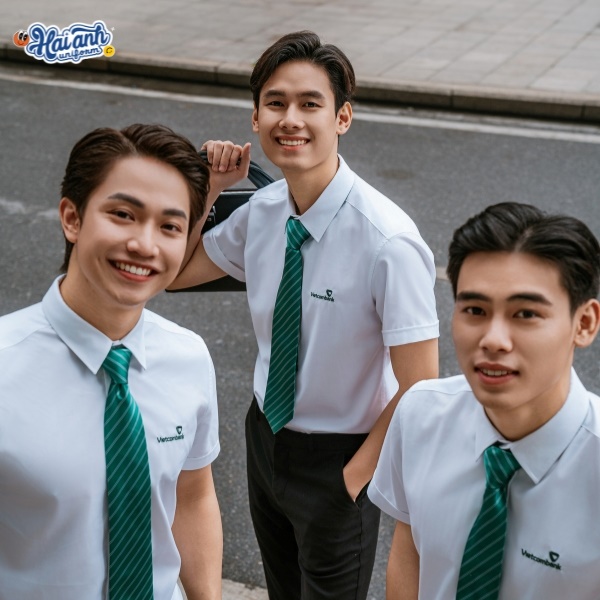 Từng chi tiết của áo sơ mi Vietcombank đều được chăm chút khéo léo