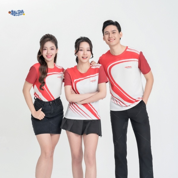 Mẫu áo đồng phục in chuyển nhiệt vải Softmate sắc nét, nổi bật