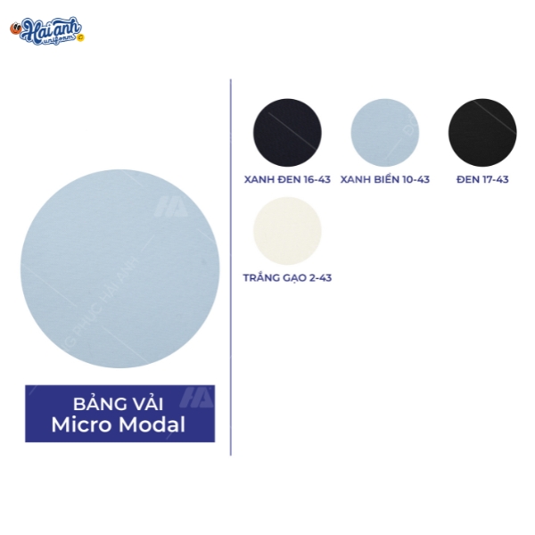 Bảng màu vải Micro Modal tại Hải Anh Uniform