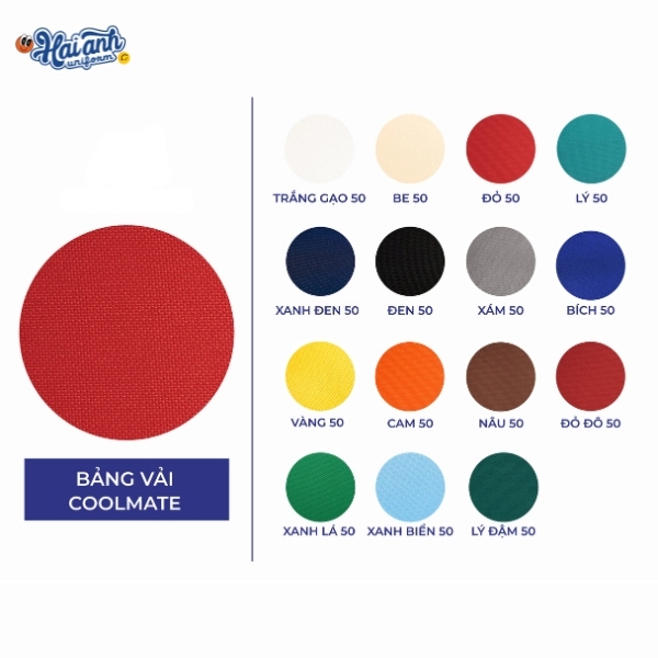 Bảng màu vải Coolmate tại Hải Anh Uniform