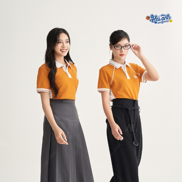 Đồng phục polo màu vàng nghệ sang trọng, thanh lịch