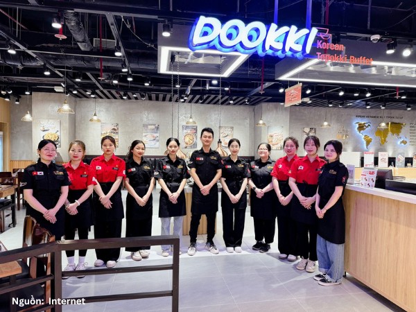 Mẫu tạp dề đồng phục nhà hàng Dookki