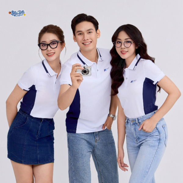 Mẫu đồng phục với gam màu trắng gạo chủ đạo thanh lịch