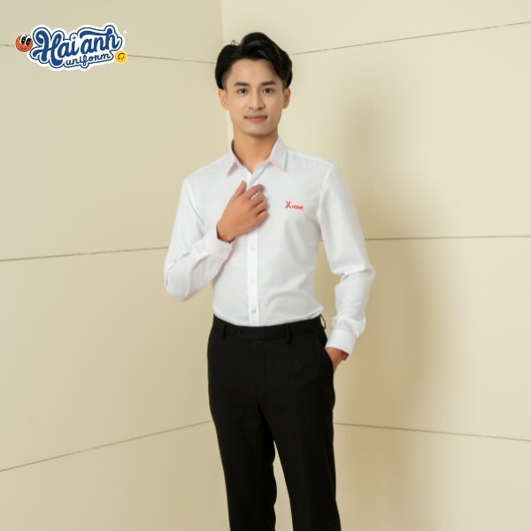 Mẫu sơ mi đồng phục nam Sacombank do Hải Anh gợi ý