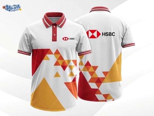 Mẫu polo đồng phục HSBC tại Hải Anh Uniform với sự kết hợp màu sắc tươi sáng