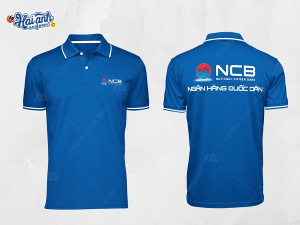 Thiết kế áo polo đồng phục ngân hàng NCB trẻ trung