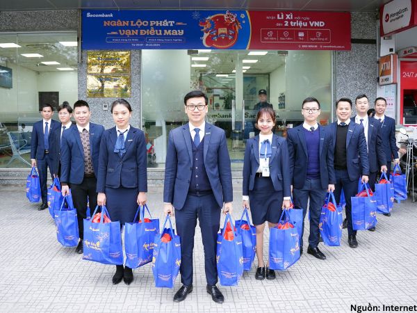 Mẫu đồng phục vest Sacombank dành cho nam và nữ