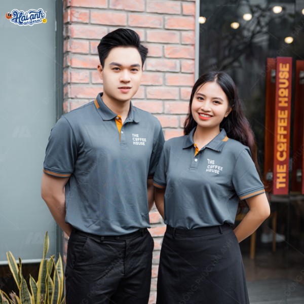 Thanh lịch, thu hút với mẫu áo polo đồng phục ngành F&B màu xám