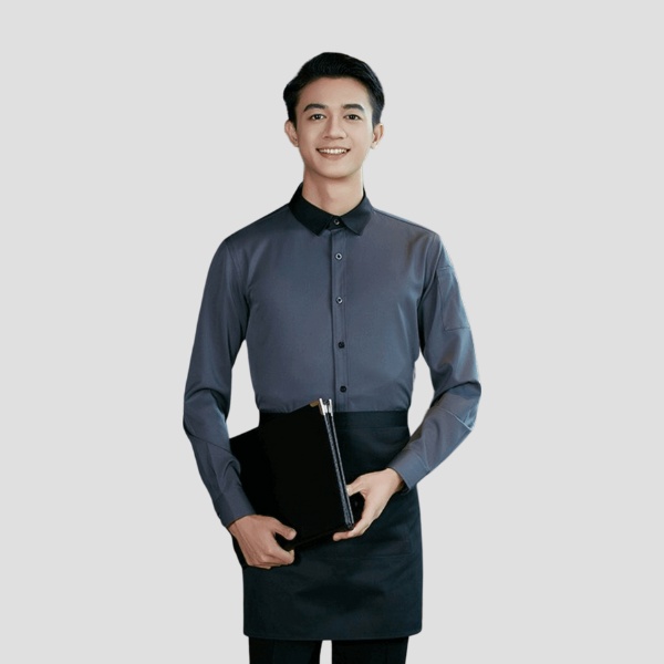 Mẫu áo sơ mi đồng phục nhân viên chạy bàn nhà hàng nướng