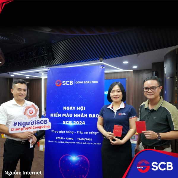 Mẫu áo polo đồng phục ngân hàng SCB màu xanh thanh lịch