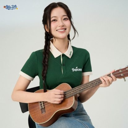 Polo đồng phục màu xanh Iris Tropicana thiết kế hiện đại, thanh lịch