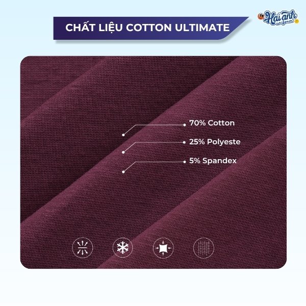 Vải Cotton Ultimate được kết hợp từ 3 loại sợi cotton, polyester, spandex