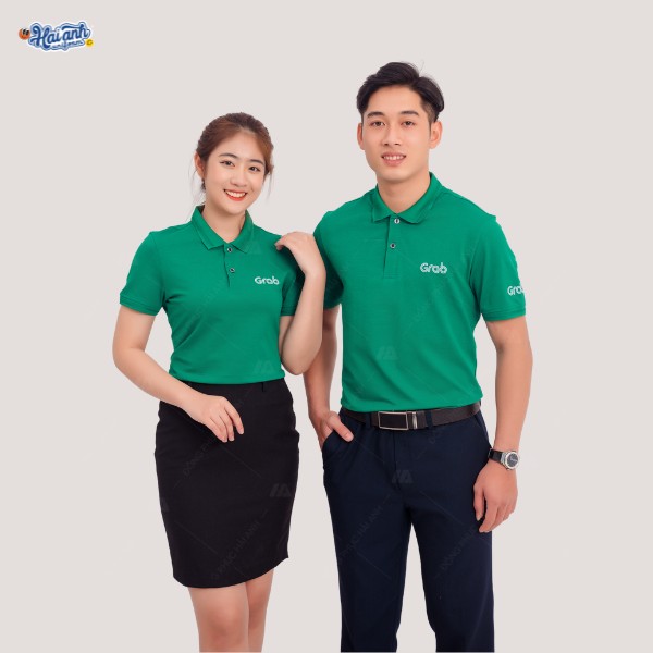 Mẫu thiết kế áo polo đồng phục Grab tại Hải Anh Uniform