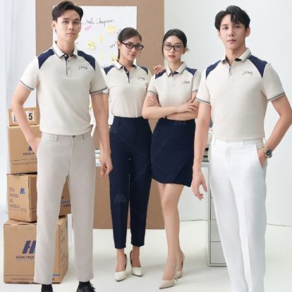 Mẫu đồng phục công ty PNJ màu be - 2
